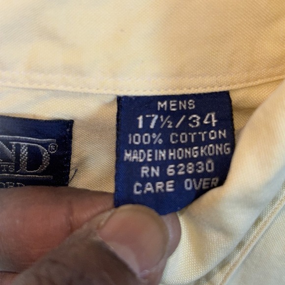 Lands End Mens Pinpoint Oxford Long Sleeve Button Down Size 17 -34 Size - Picture 4 of 13